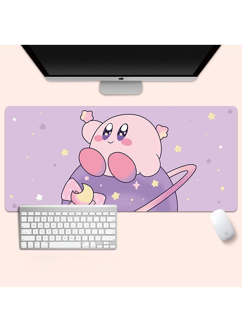 Kirby Gaming Mouse Pad Extended Large Mat Desk Pad Stitched Edges Mousepad Long Mouse Pad And Non-Slip Rubber Base Mice Pad 800X300X4mm