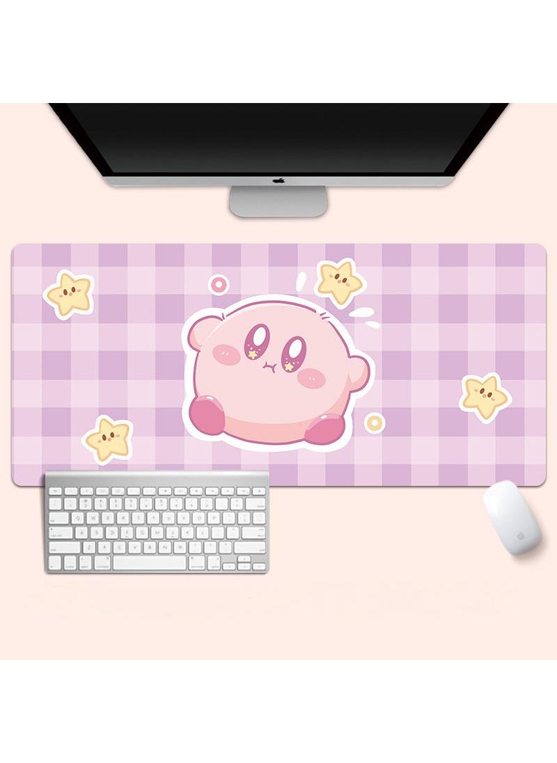 Kirby Gaming Mouse Pad Extended Large Mat Desk Pad Stitched Edges Mousepad Long Mouse Pad And Non-Slip Rubber Base Mice Pad 800X300X4mm