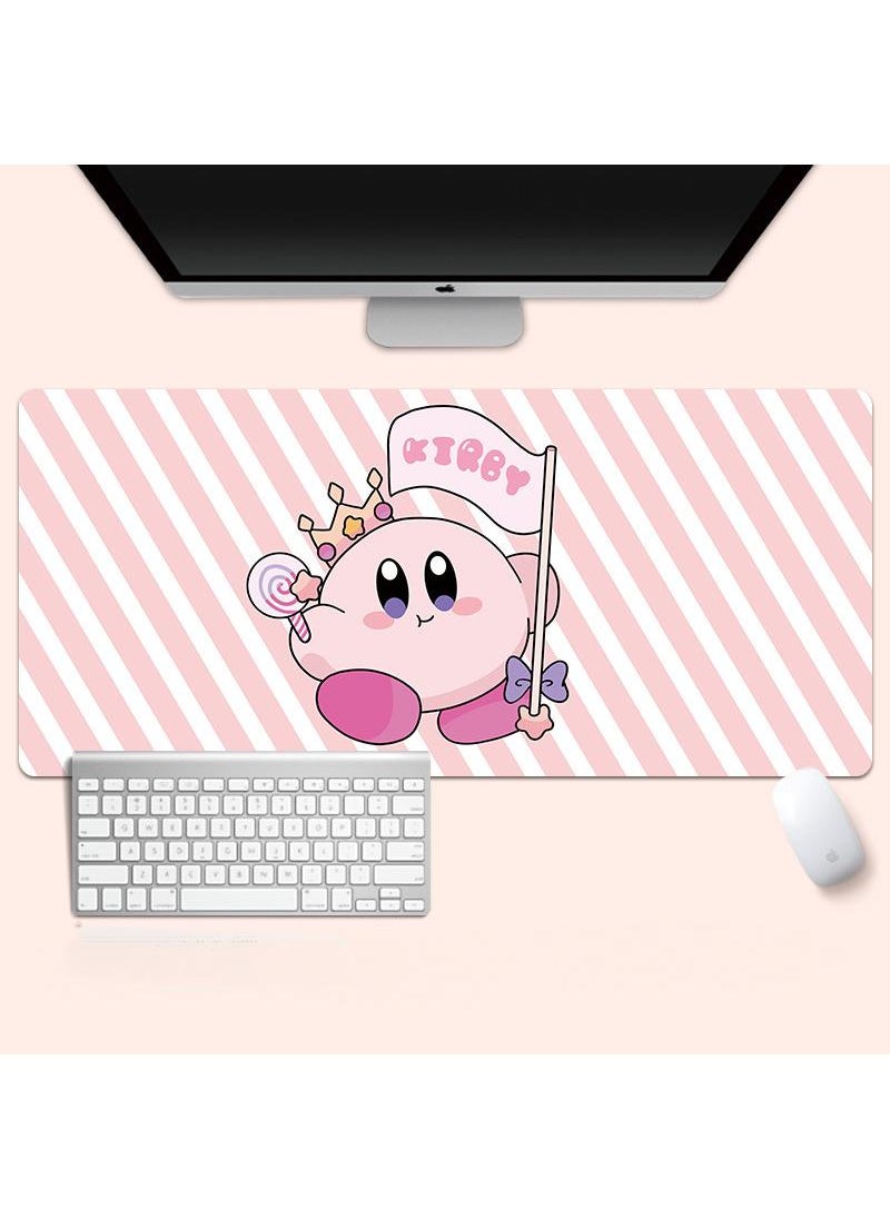 Kirby Gaming Mouse Pad Extended Large Mat Desk Pad Stitched Edges Mousepad Long Mouse Pad And Non-Slip Rubber Base Mice Pad 800X300X4mm