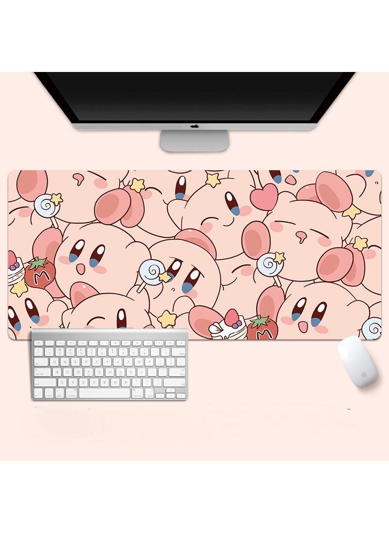 Kirby Gaming Mouse Pad Extended Large Mat Desk Pad Stitched Edges Mousepad Long Mouse Pad And Non-Slip Rubber Base Mice Pad 800X300X4mm