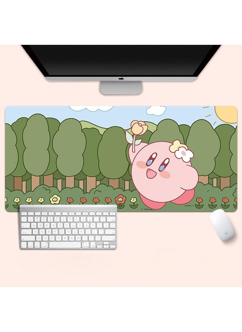 Kirby Gaming Mouse Pad Extended Large Mat Desk Pad Stitched Edges Mousepad Long Mouse Pad And Non-Slip Rubber Base Mice Pad 800X300X4mm