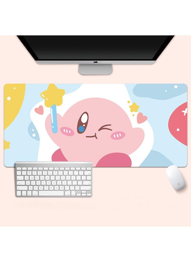 Kirby Gaming Mouse Pad Extended Large Mat Desk Pad Stitched Edges Mousepad Long Mouse Pad And Non-Slip Rubber Base Mice Pad 800X300X4mm