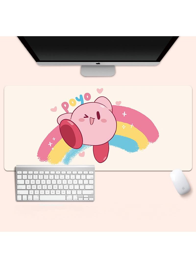 Kirby Gaming Mouse Pad Extended Large Mat Desk Pad Stitched Edges Mousepad Long Mouse Pad And Non-Slip Rubber Base Mice Pad 800X300X4mm