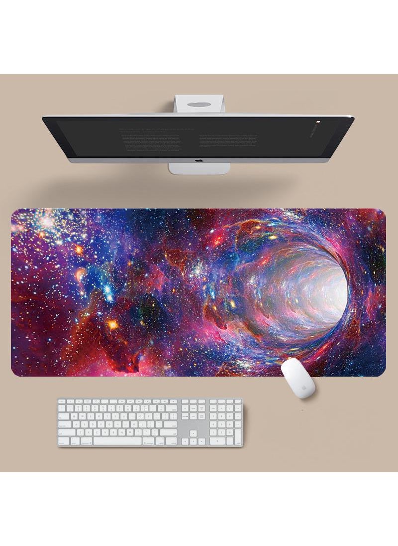 Starry Sky Pattern For Esports Games Gaming Mouse Pad Extended Large Mat Desk Pad Stitched Edges Mousepad Long Mouse Pad And Non-Slip Rubber Base Mice Pad 900X400X4mm