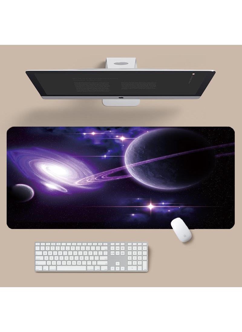 Starry Sky Pattern For Esports Games Gaming Mouse Pad Extended Large Mat Desk Pad Stitched Edges Mousepad Long Mouse Pad And Non-Slip Rubber Base Mice Pad 900X400X4mm