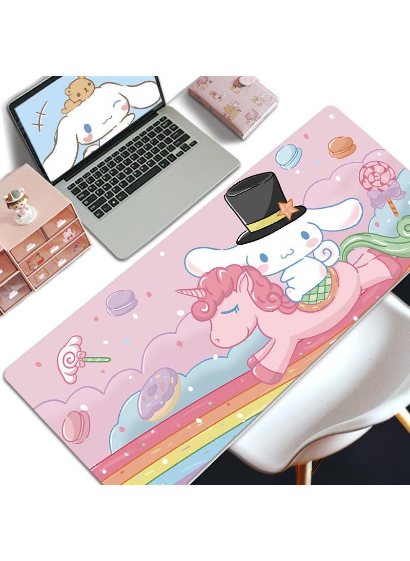 Cinnamoroll Gaming Mouse Pad Extended Large Mat Desk Pad Stitched Edges Mousepad Long Mouse Pad And Non-Slip Rubber Base Mice Pad 800x300x5mm