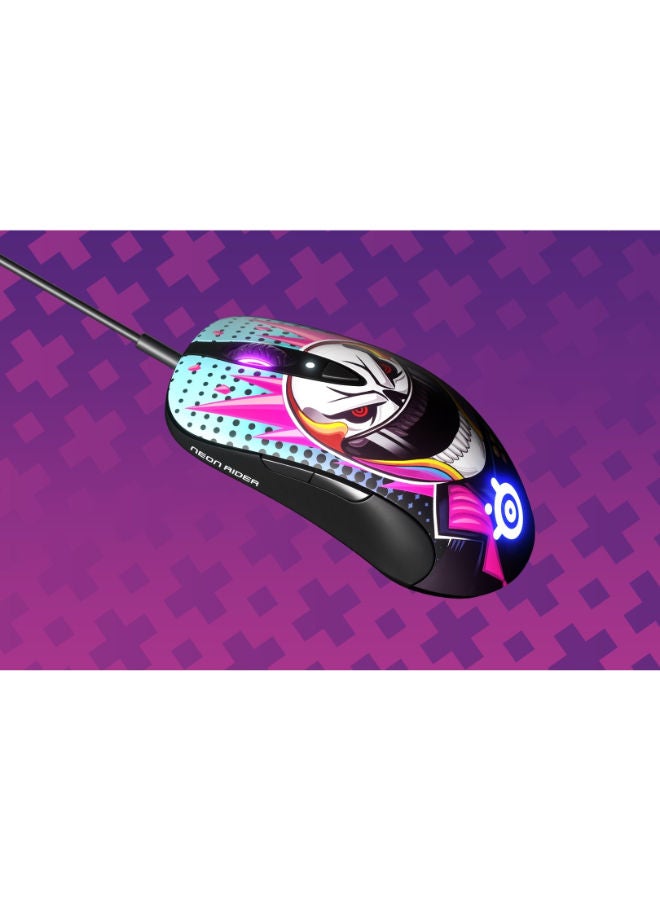 STEEL SERIES Sensei Ten Neon Rider Edition, a perfect mouse for serious gamers who demand the best in precision, performance & style, TrueMove Pro Optical Sensor, 60 Million Click Mechanical Switches