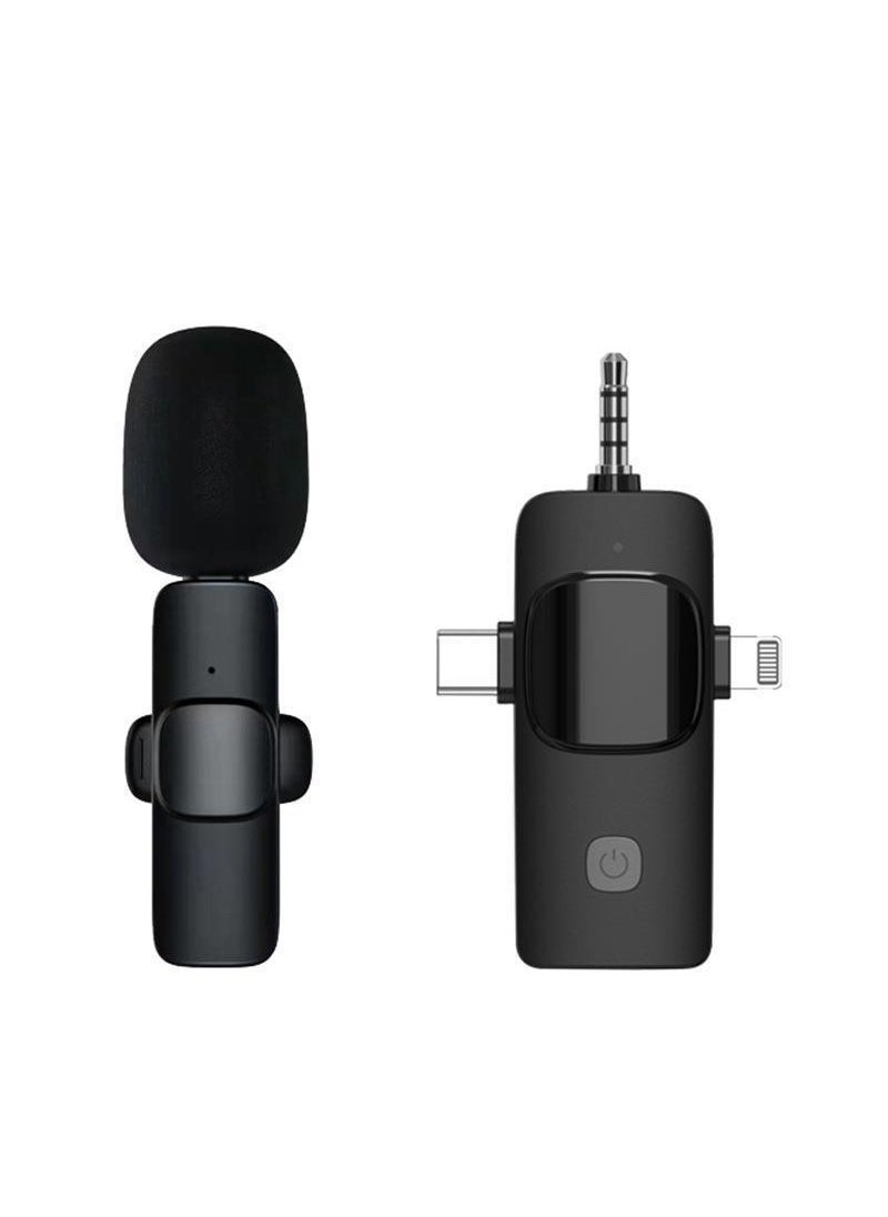 Q8 Wireless Lavalier Microphone with Charging Case Noise Reduction Monitoring for Live Streaming K13-Three in One (One Drag One)