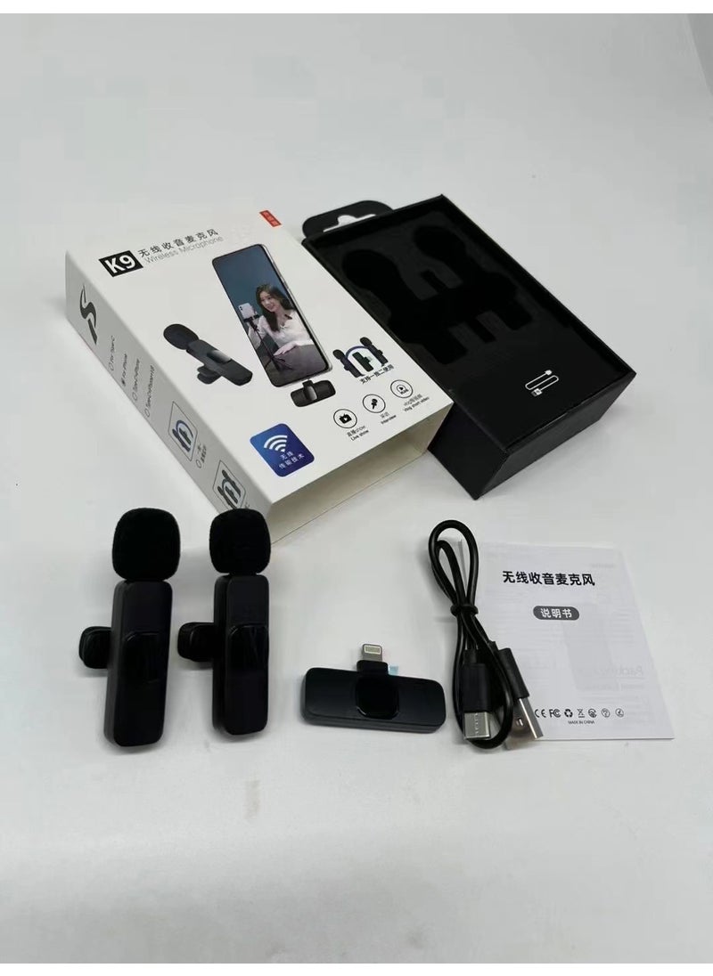 K8K9 Wireless Lavalier Microphone for Vlogging K9 Apple double wheat