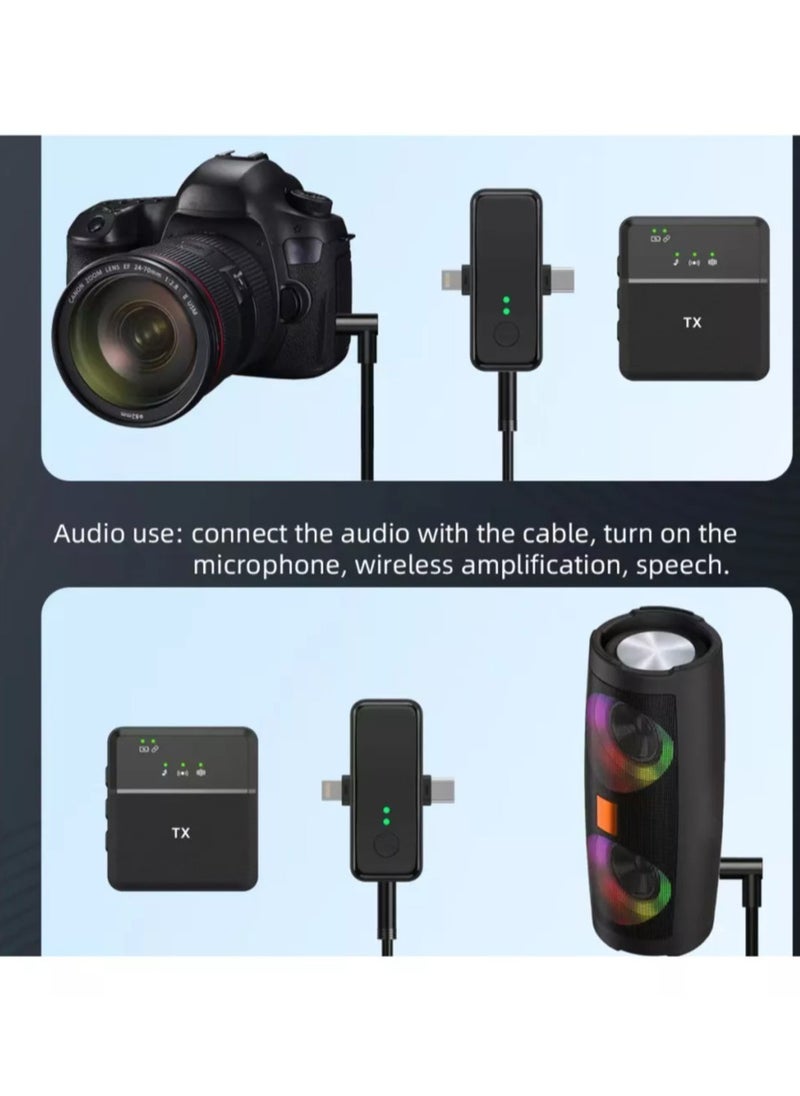 NEW 3-in-1 Wireless Microphone for iPhone & Type-C Devices – Dual Mic System for Clear Audio Recording and Streaming