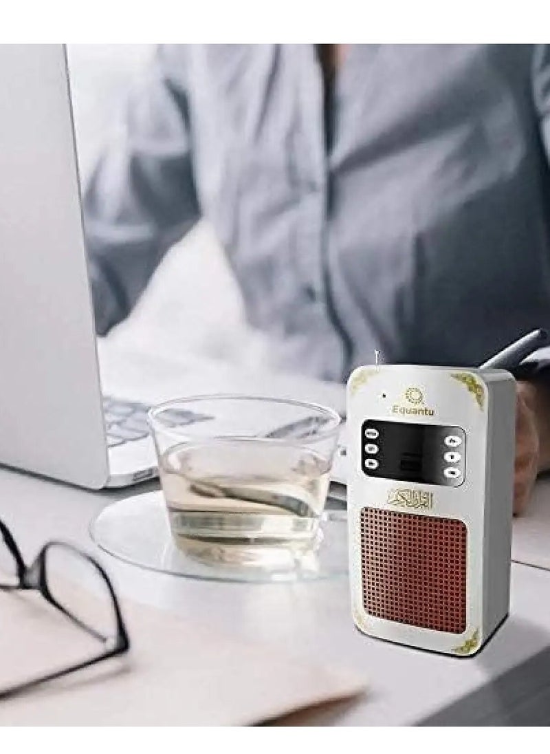 Portable Quran Bluetooth Speaker – Arabic Translator, MP3 Quran Player with USB Jack (White)