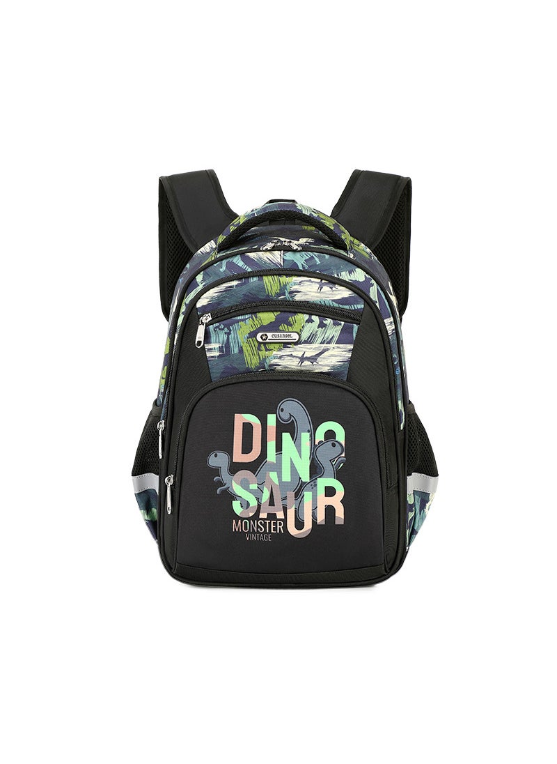 MOK Lightweight Kids School Backpack for Boys and Girls 3-6 Grades Jungle Dinosaurs