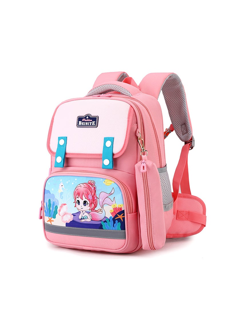 New Kids Cartoon Backpack Lightweight Ergonomic Pink