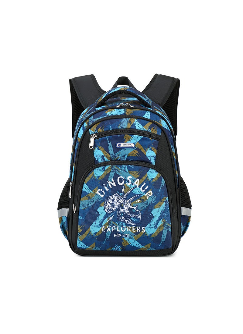 MOK Lightweight Kids School Backpack for Boys and Girls 3-6 Grades Adventure Dinosaurs