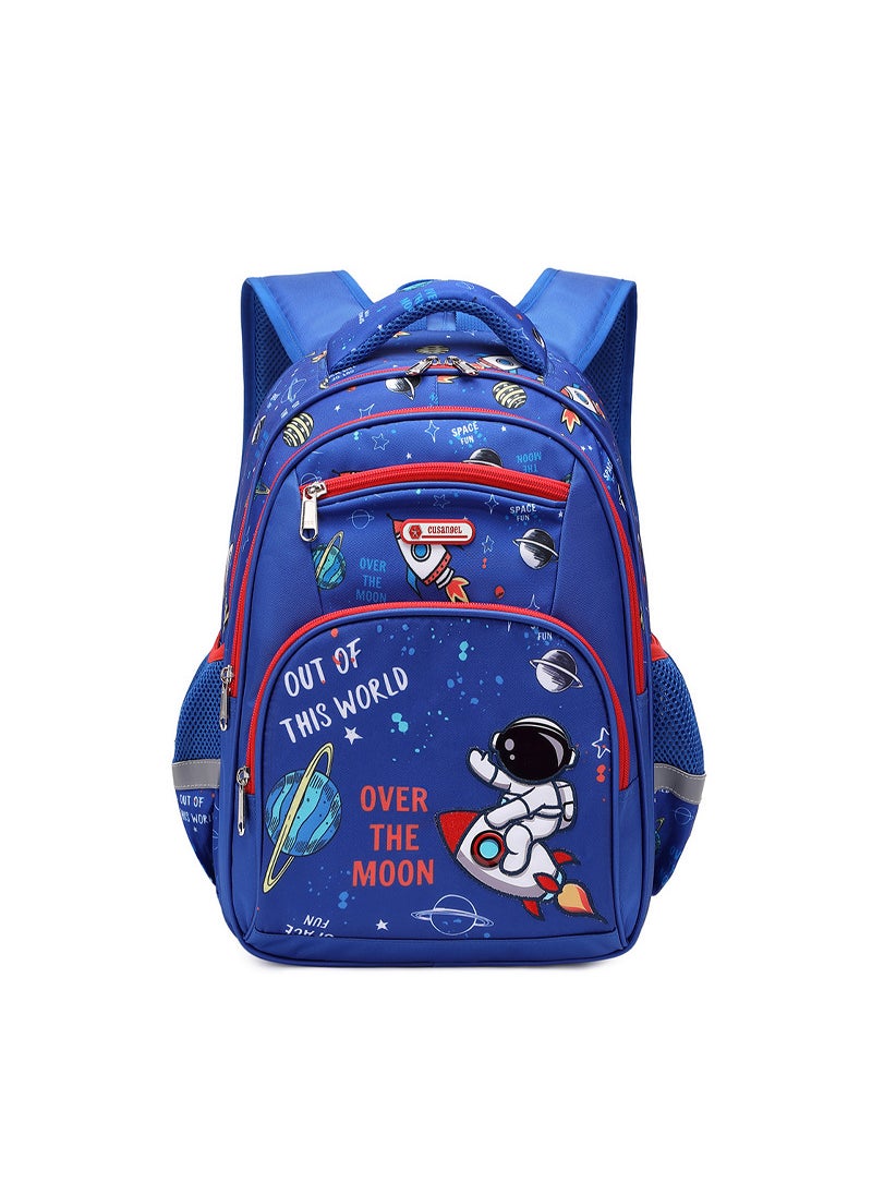 MOK Lightweight Kids School Backpack for Boys and Girls 3-6 Grades Blue Space