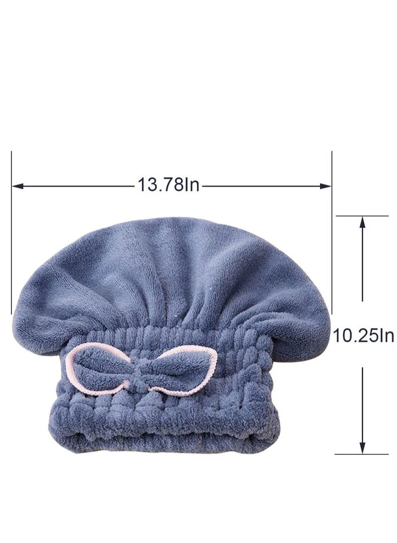 Jseng 2PC Microfiber Hair Drying Caps, Extrame Soft & Ultra Absorbent, Fast Drying Hair Turban Wrap Towels Shower Cap for Girls and Women