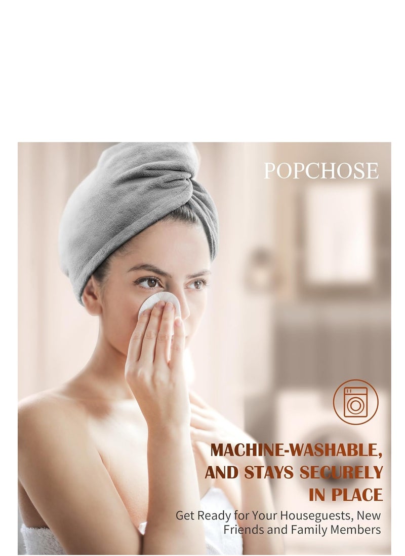 POPCHOSE Microfiber Hair Towel Wrap, Fast Drying Hair Turban, Soft Ultra Absorbent, No Frizz Hair Wrap Towels for Women Wet Hair, Curly, Longer, Thicker Hair, Gifts Stocking Stuffers for Women