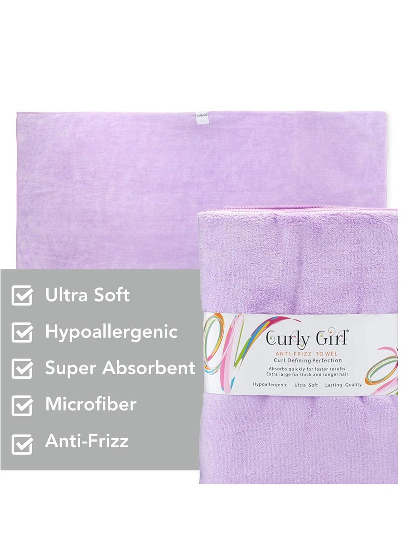 Curly Girl Microfiber Hair Towel - Anti-Frizz, Absorbent, Fast Drying - for Curly Hair - Microfiber Hair Towel for Curly Hair