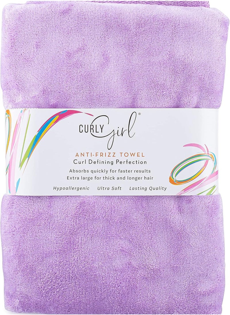 Curly Girl Microfiber Hair Towel - Anti-Frizz, Absorbent, Fast Drying - for Curly Hair - Microfiber Hair Towel for Curly Hair