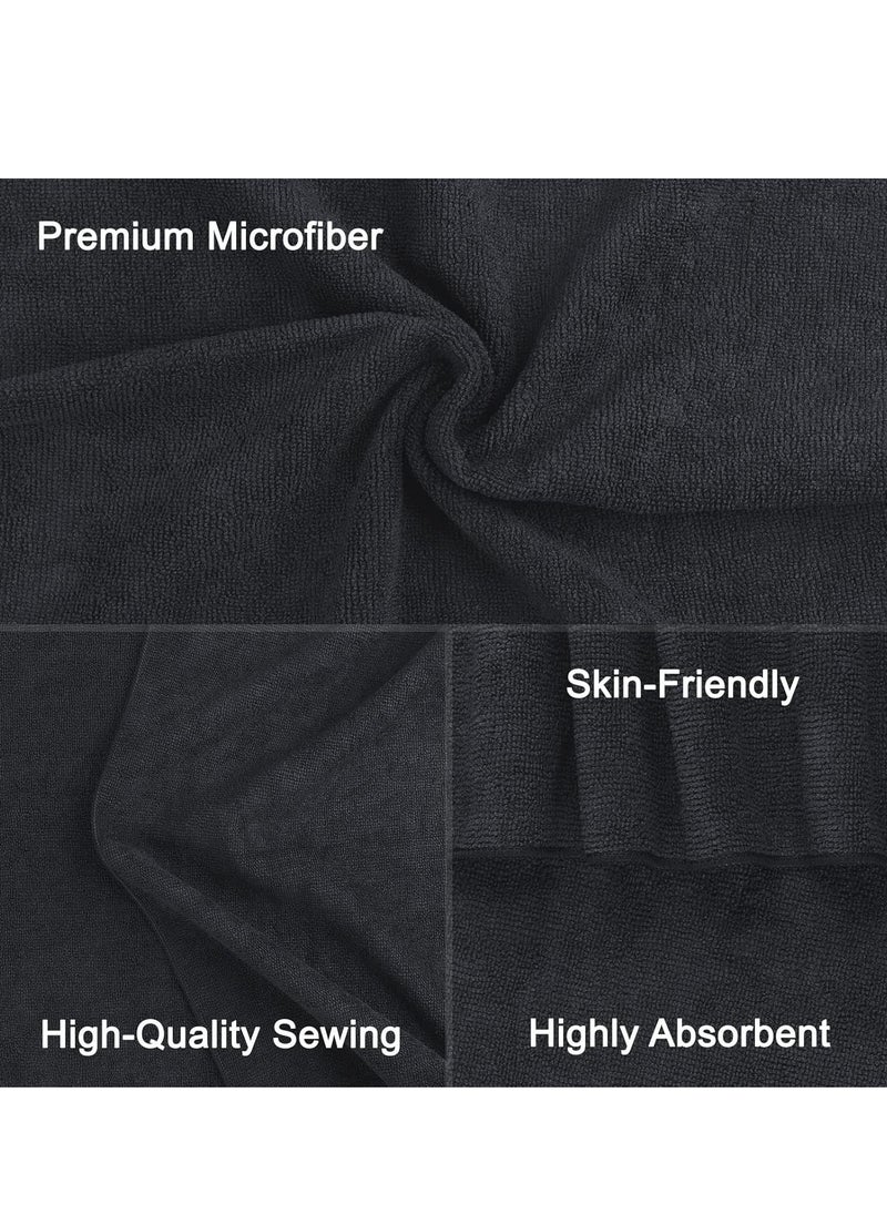 Orighty Black Salon Towel, Pack of 12(Not Bleach Proof, 16 x 27 Inches) Super Soft and Absorbent Microfiber Towels for Salon, Hand, Gym, Bath, Spa and Home Hair Care