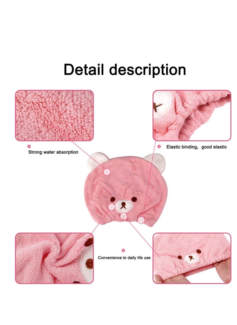 Lamoutor 3Pcs Hair Drying Towel for Kids Girls Soft Absorbent Kids Dry Hair Cap Kids Hair Towel Wrap Head Towel Wraps for Kids