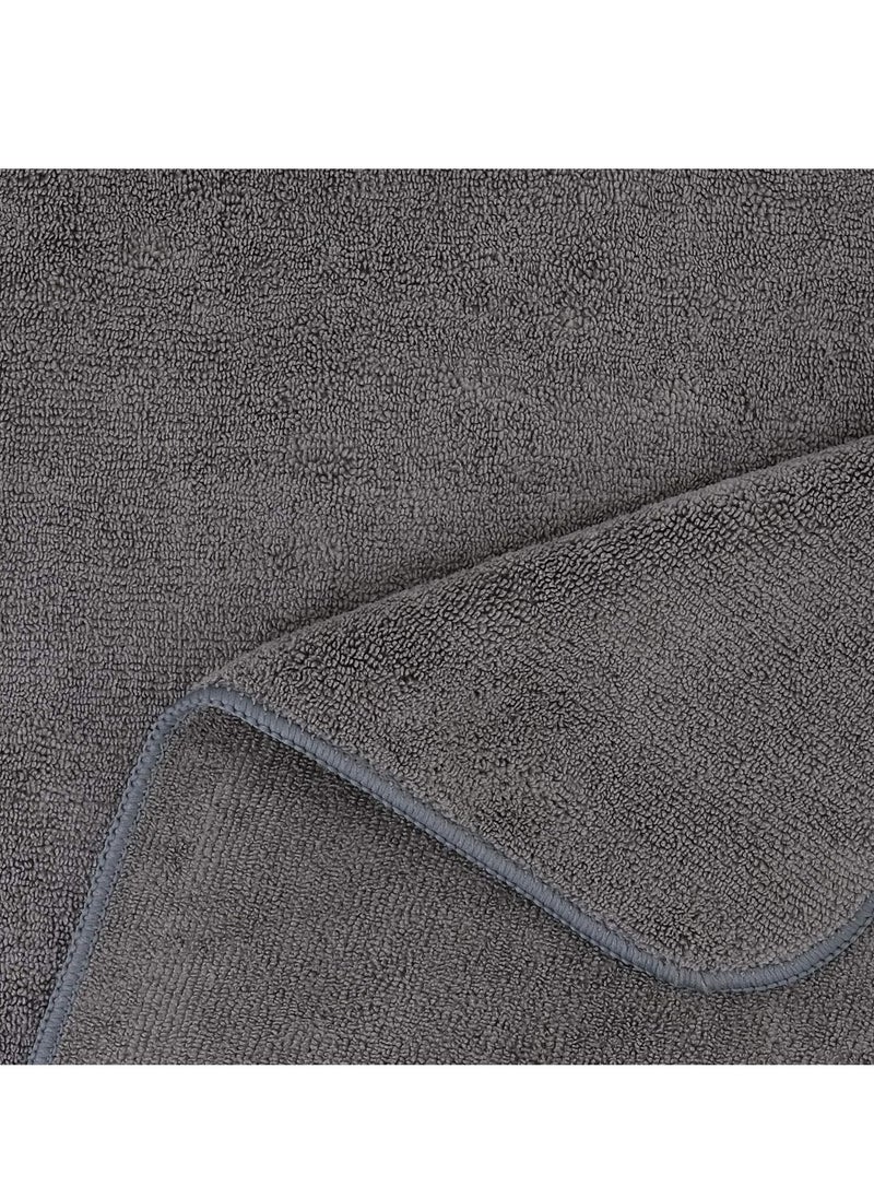 POLYTE Professional Quick Dry Lint Free Microfiber Hair Drying Salon Towel, 20 x 40 in, 2 Pack (Dark Gray)