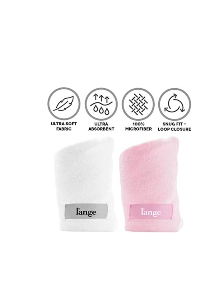 L'ANGE HAIR Microfiber Hair Wrap Towel | Quick-Dry & Frizz-Free Towel for Hair | Best Hair Towel for Curly Hair, Long Hair and Short Hair | Ideal Head Towel for Sleep, Shower, and More (White)