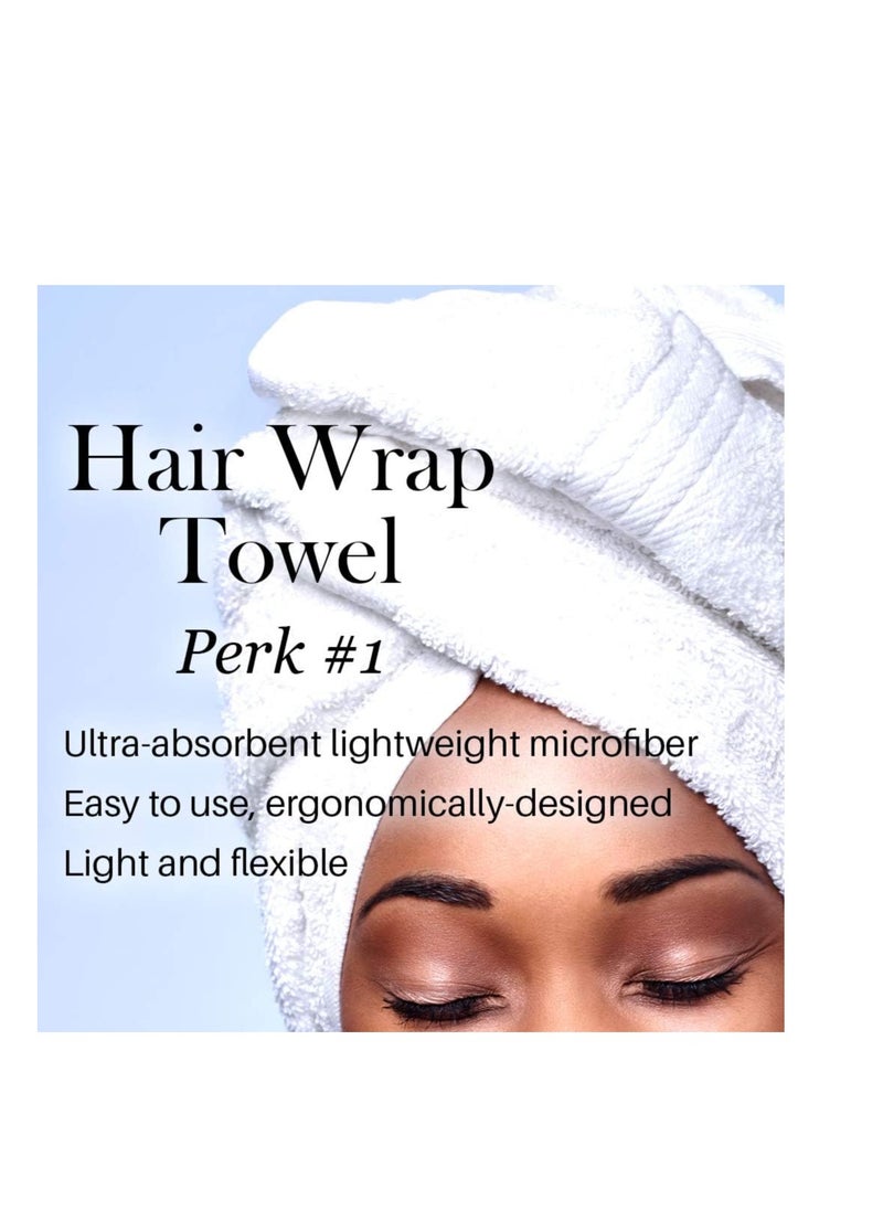 L'ANGE HAIR Microfiber Hair Wrap Towel | Quick-Dry & Frizz-Free Towel for Hair | Best Hair Towel for Curly Hair, Long Hair and Short Hair | Ideal Head Towel for Sleep, Shower, and More (White)