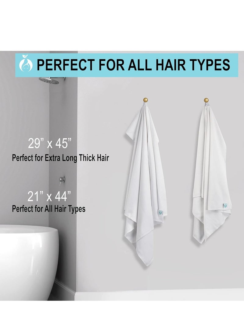 Anti Frizz Premium Cotton Hair Towel Enhances Healthy Natural Hair - Plop Wrap Scrunch Curly Wavy or Straight Hair -Extra Long Thick Hair