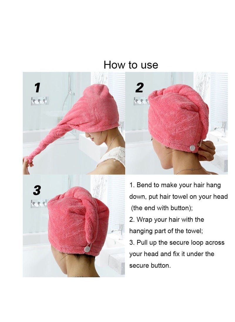 YYXR Microfiber Quick Drying Hair Towel Wrap - Super Absorbent Drastically Reduce Hair Drying Time