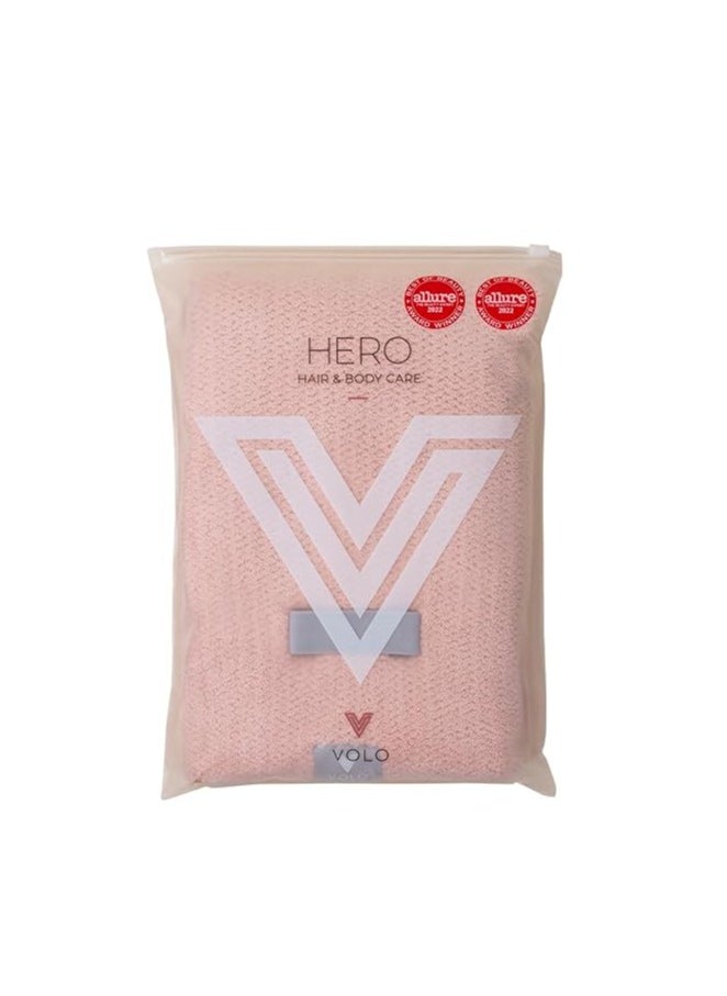 VOLO Hero Cloud Pink Hair Towel | Ultra Soft, Super Absorbent, Quick Drying Nanoweave Fabric | Reduce Dry Time by 50% | Towel Wrap for All Hair Types | Anti Frizz & Anti Breakage | Reusable Packaging