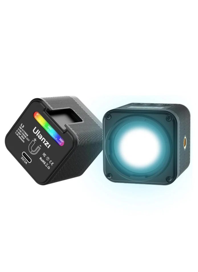 L2 RGB Mini COB Video Camera, Light Dimmable, 360° Full-Color Light, with Diffuser Honeycomb Photography, for DSLR Camera