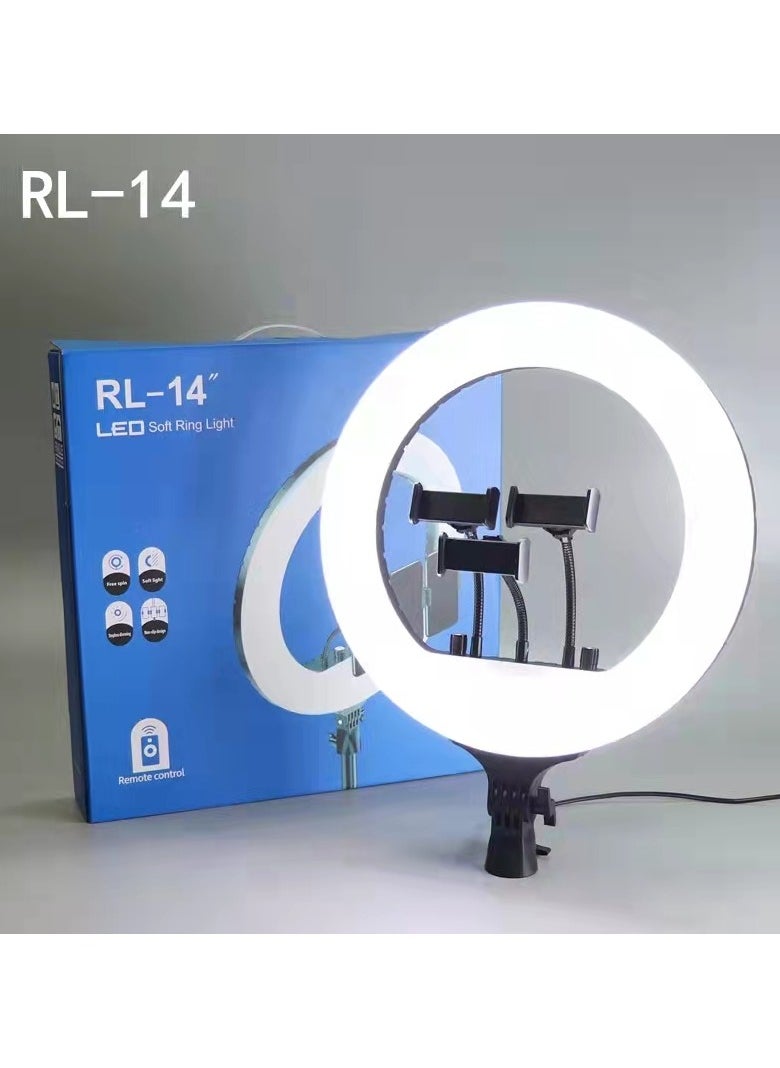 14-Inch Dimmable Ring Light with 3 Phone Holders for Photography, YouTube, and Makeup Lighting