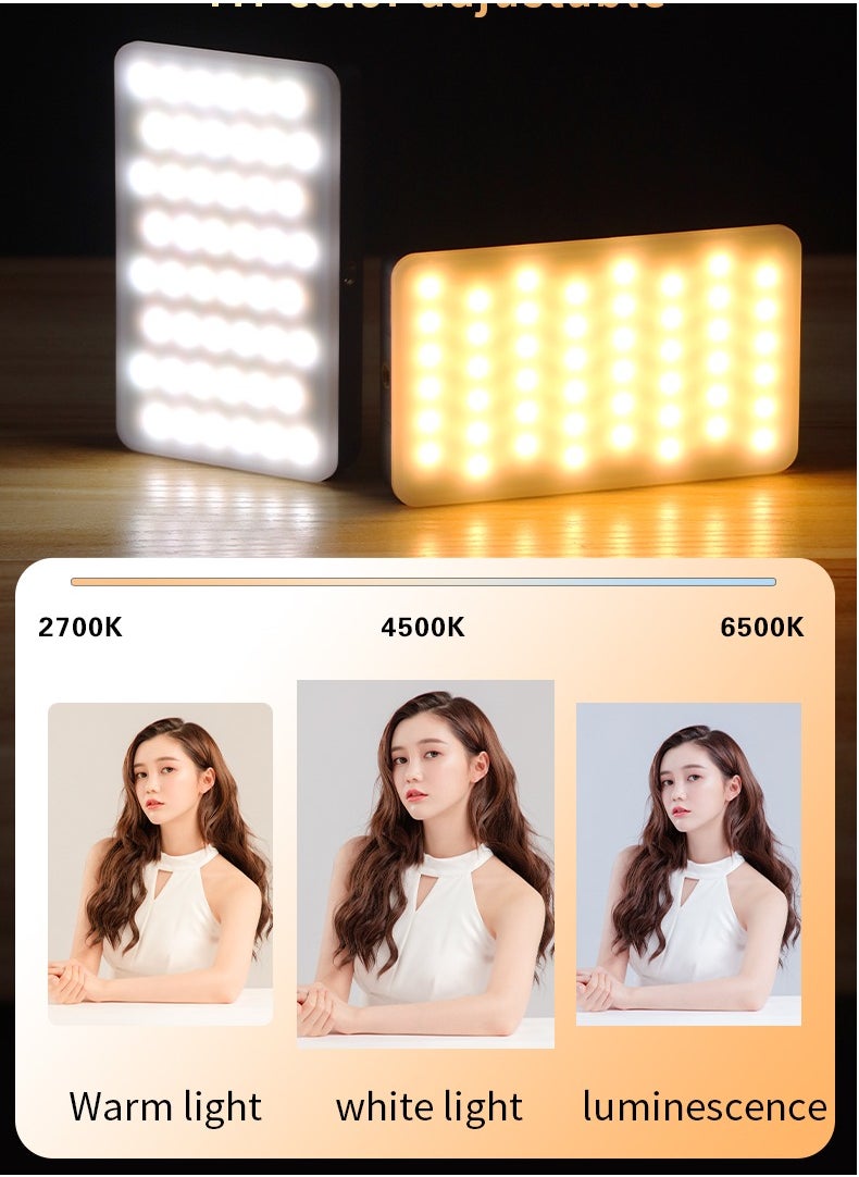 Selfie Light for phone with 132 LEDs, 2000mAh Type-C Rechargeable Portable Selfie Light,RGB Light, Led Phone Light fo Ideal for Video Conferencing, Makeup, and TikTok. Compatible with Phone, Laptop, and Camera