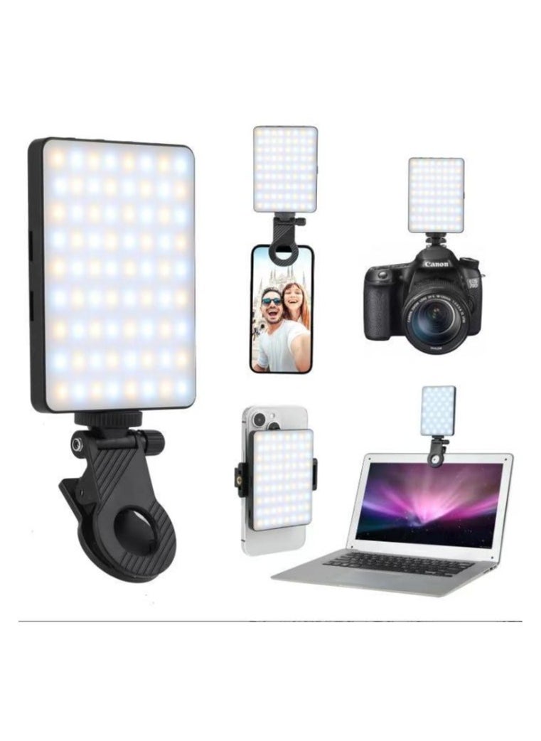 Selfie Light for phone with 132 LEDs, 2000mAh Type-C Rechargeable Portable Selfie Light,RGB Light, Led Phone Light fo Ideal for Video Conferencing, Makeup, and TikTok. Compatible with Phone, Laptop, and Camera