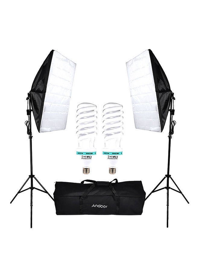 Photography Studio Cube Umbrella Lighting Tent Kit Black/White