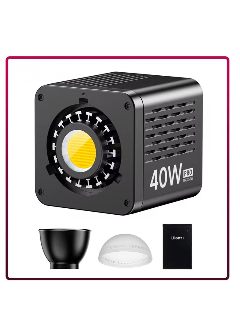 L023 40W Pro Portable LED Video Light Bi-Color COB Photographic Studio Light 2500K-6500K 3400mAh for Video Livestreaming