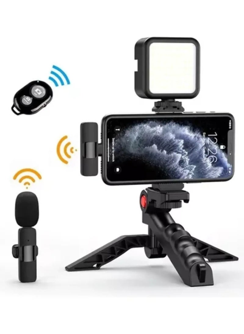 Smartphone Vlogging Kit – Tripod, Fill Light, Microphone, Phone Clip, & Remote for iPhone & Android – Complete Vlogging Setup