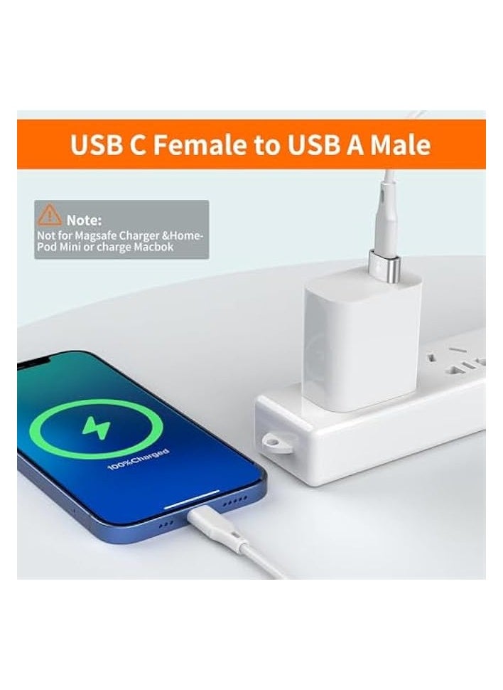 USB to USB C Adapter 2 Pack, Type C Female to A Male Charger Converter, for iPhone, for Airpods, for iPad, for Galaxy