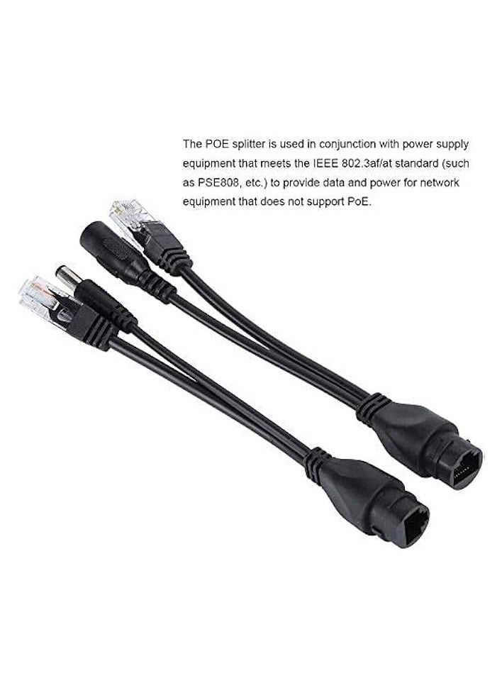 1 Pair POE Adapter Cable Tape Screened POE Switch Cable POE Splitter Injector Power Supply