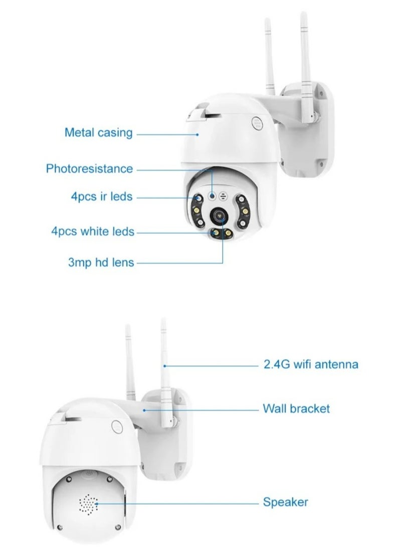 2MP WiFi Security Camera for Home - 360° Surveillance, Smartphone Connectivity Camera for Baby Monitor - Wireless Indoor CCTV with Human Detection & Two-Way Audio