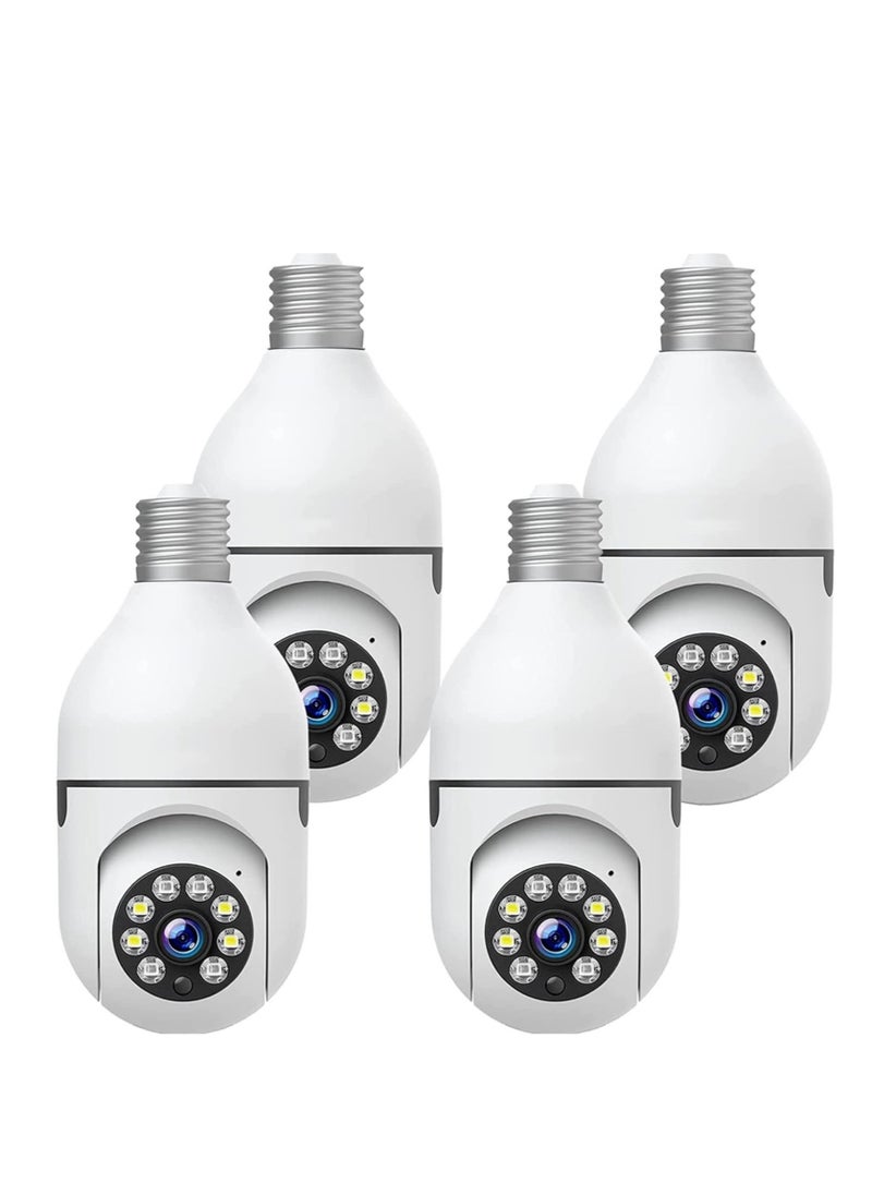 (7-Pack) WiFi Light Bulb Cameras – 360° Wireless Outdoor Security Cameras with 1080P Color Night Vision & Motion Detection