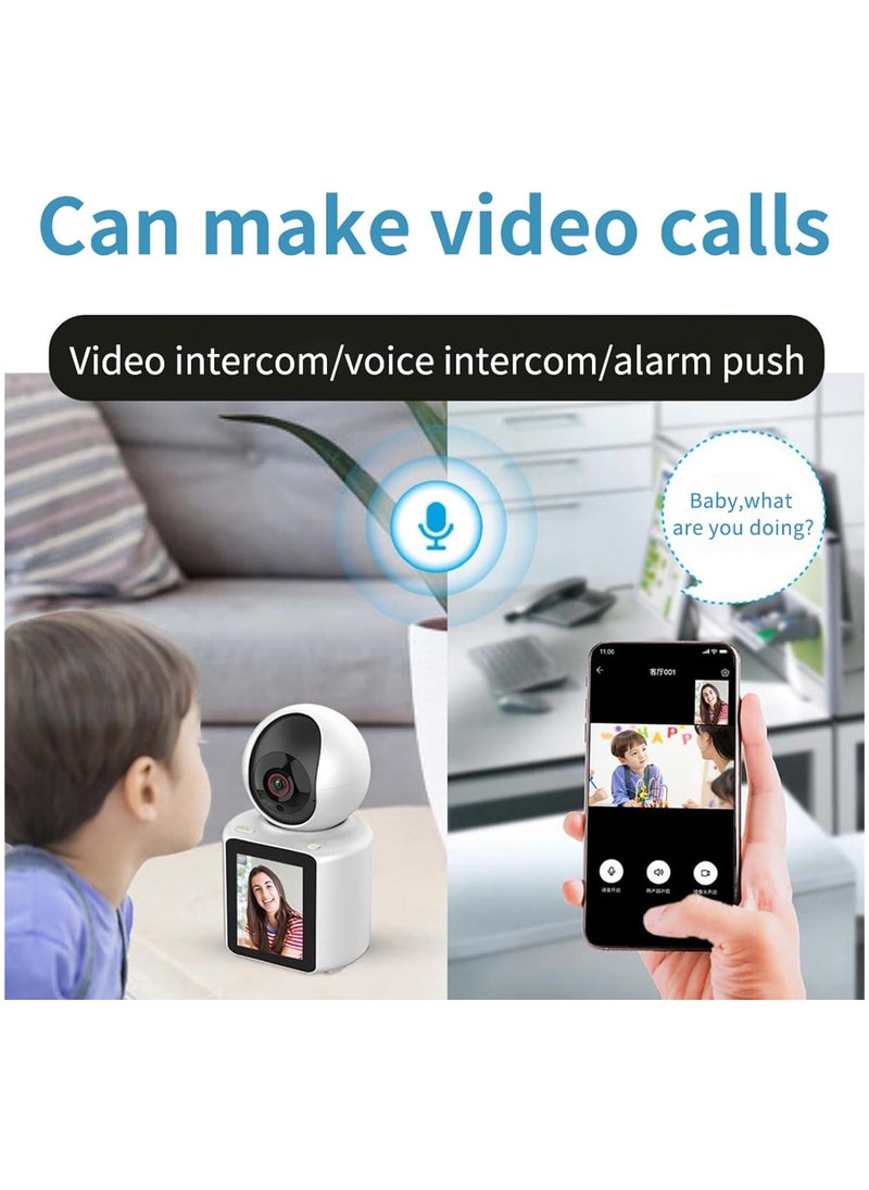 Two-Way Video Calling Camera with 2.8 inch HD Screen, 1080P Indoor Home Security Camera, Indoor Home Nanny Camera, Pet Camera, Dog Camera, Baby/Nanny Camera with Phone App