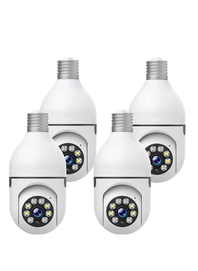 NEW (7-Pack) WiFi Light Bulb Cameras – 360° Wireless Outdoor Security Cameras with 1080P Color Night Vision & Motion Detection