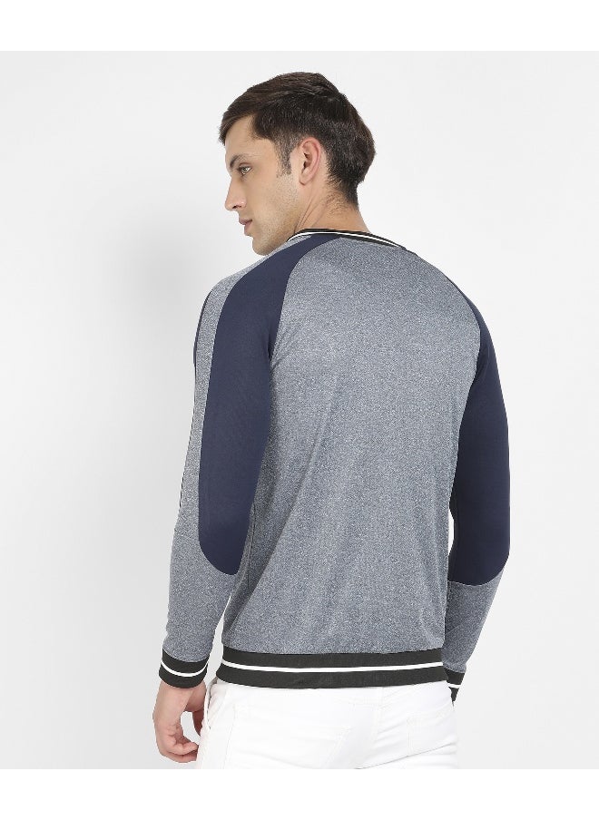 Men's Light Grey Raglan Sleeve Activewear Jacket