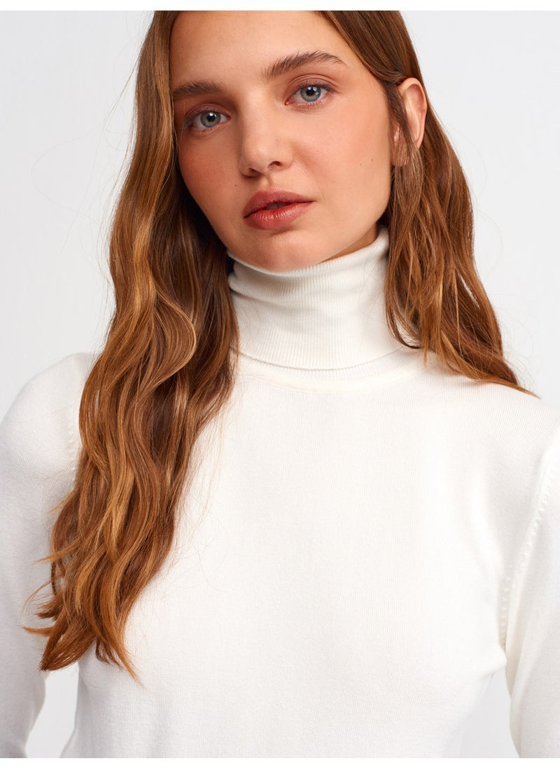 1268 Turtleneck Sleeve Drop Sweater-Ecru