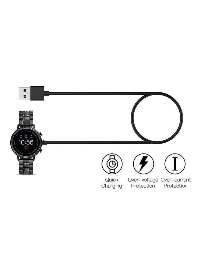 Magnetic Smart Watch USB Charging Cable Dock Wireless Charger for Fossil Gen 4 5 Black