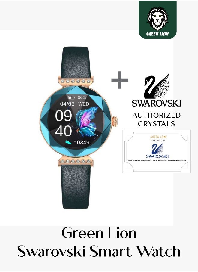 Smart Watch / Swarovski Crystals / Step Count/Mileage walk/ Calories Count/ Sport Mode/ Music Control/ Women Health/Heart Rate - Blue