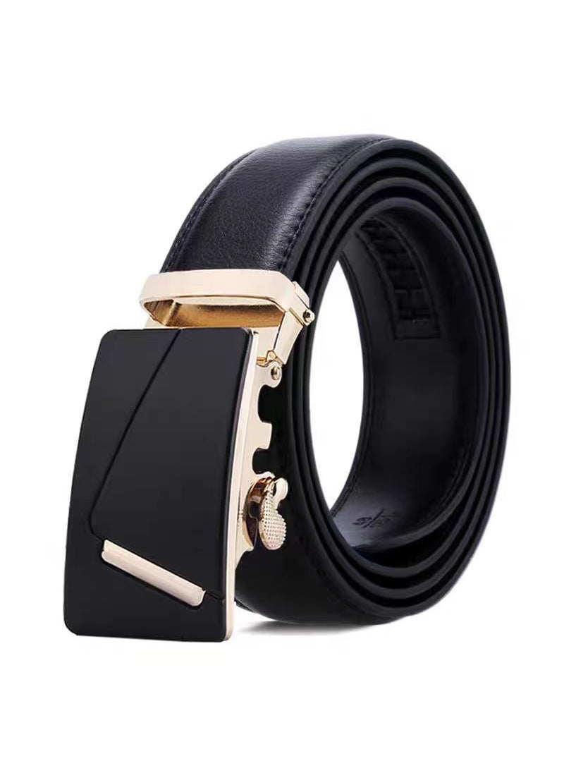 Belt mens wholesale high-end leather belt boys high-end alloy automatic buckle business mens cowhide belt A6 gold buckle