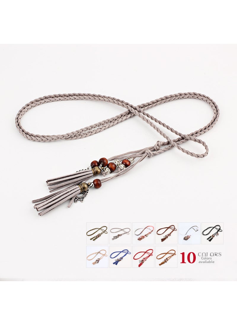 Antique Tassel Waist Rope Horse Face Dress Hanfu Decoration Handmade Woven Tail Waist Chain Fashion Knot All-match Pendant Red